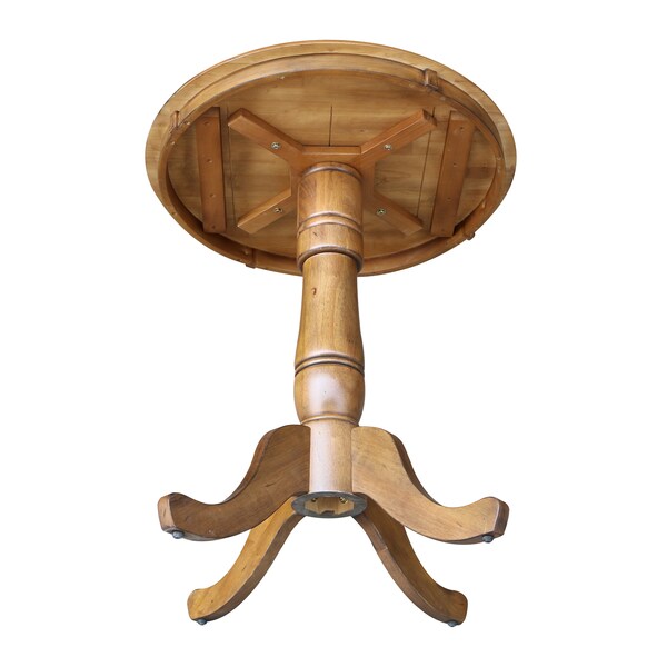 International Concepts Round 30 in Round Top Pedestal Table, 34.9 inH, Pecan, 30 in W, 30 in L, 35.1 in H, Wood, Pecan - K59-30RT-6B