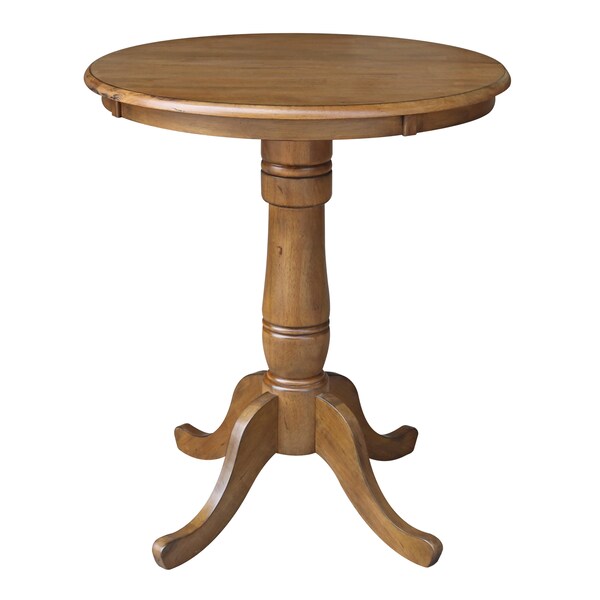 International Concepts Round 30 in Round Top Pedestal Table, 34.9 inH, Pecan, 30 in W, 30 in L, 35.1 in H, Wood, Pecan - K59-30RT-6B