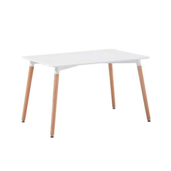 Commercial Seating Products TR-32X48-WH 32 x 48 in. Minimalist Mid Century Modern Design Rectangular White Dining Table - TR-32X48-WH-WEB1