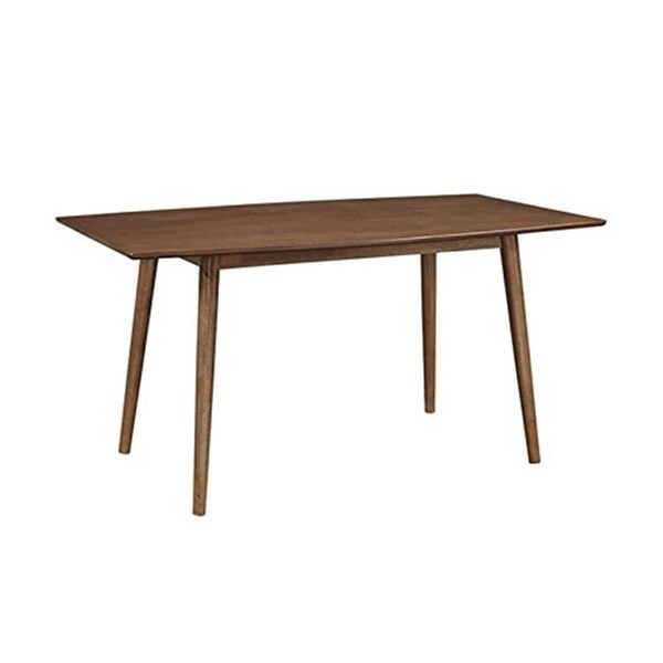 Walker Edison Furniture 60 in. Wood Mid-Century Kitchen Dining Table, Brown - TW60MCAC