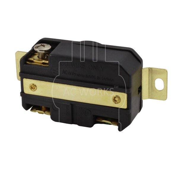 Ac Works 20A, 125V, NEMA L5-20R Flush Mount Locking Industrial Grade Receptacle - FML520R