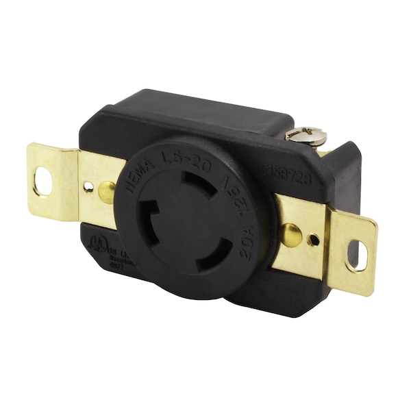 Ac Works 20A, 125V, NEMA L5-20R Flush Mount Locking Industrial Grade Receptacle - FML520R