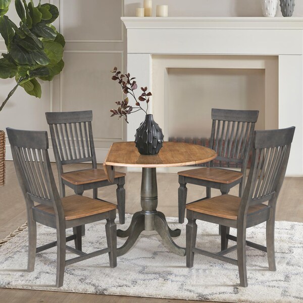 International Concepts Round 42 in W, 42 in L, 29.5 in H, Wood, Hickory/Washed Coal - K45-42DPT-C65-4