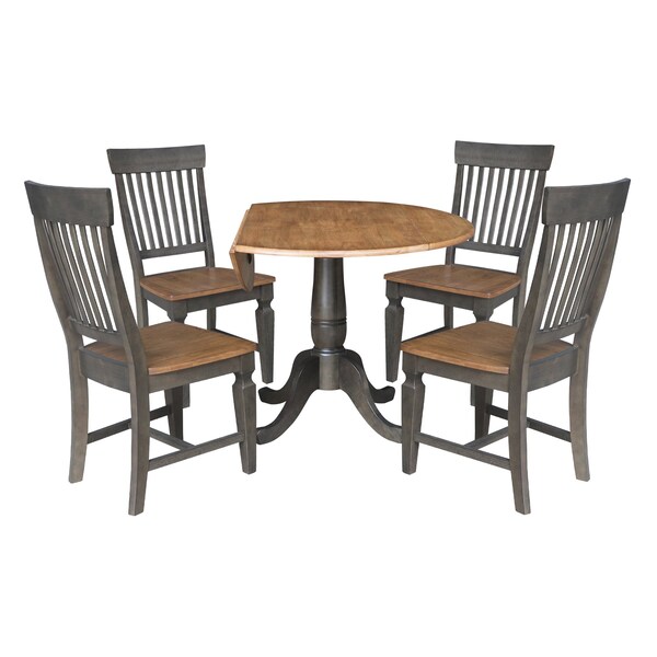 International Concepts Round 42 in W, 42 in L, 29.5 in H, Wood, Hickory/Washed Coal - K45-42DPT-C65-4