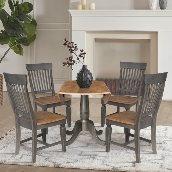 International Concepts Round 42 in W, 42 in L, 29.5 in H, Wood, Hickory/Washed Coal - K45-42DPT-C65-4