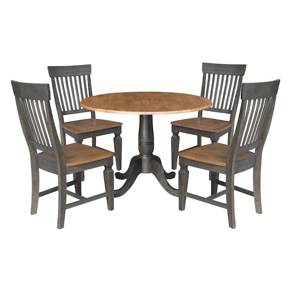 International Concepts Round 42 in W, 42 in L, 29.5 in H, Wood, Hickory/Washed Coal - K45-42DPT-C65-4