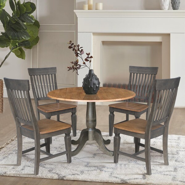 International Concepts Round 42 in W, 42 in L, 29.5 in H, Wood, Hickory/Washed Coal - K45-42DPT-C65-4