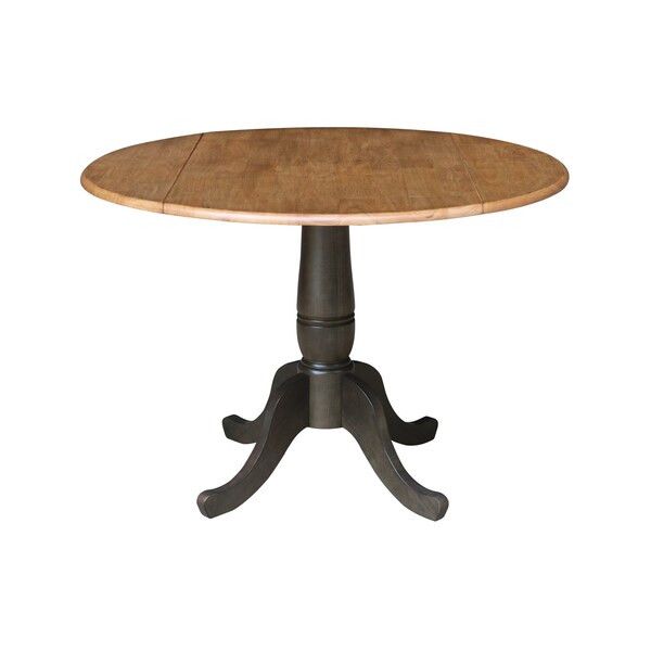 International Concepts Round 42 in W, 42 in L, 29.5 in H, Wood, Hickory/Washed Coal - K45-42DPT-C65-4