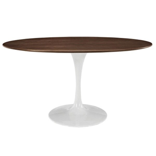 East End Imports Lippa 60 in. Oval-Shaped Walnut Dining Table, Walnut - EEI-1138-WAL