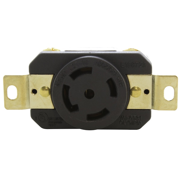 Ac Works 30A 120/280V NEMA L21-30R Flush Mount Locking Industrial Grade Receptacle - FML2130R