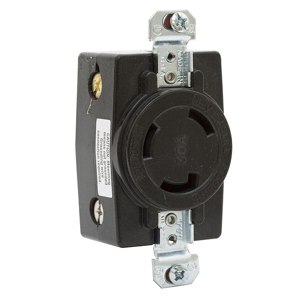 Hubbell 30A Twist-Lock Receptacle 3P 3W 125/250VAC BK - HBL3330