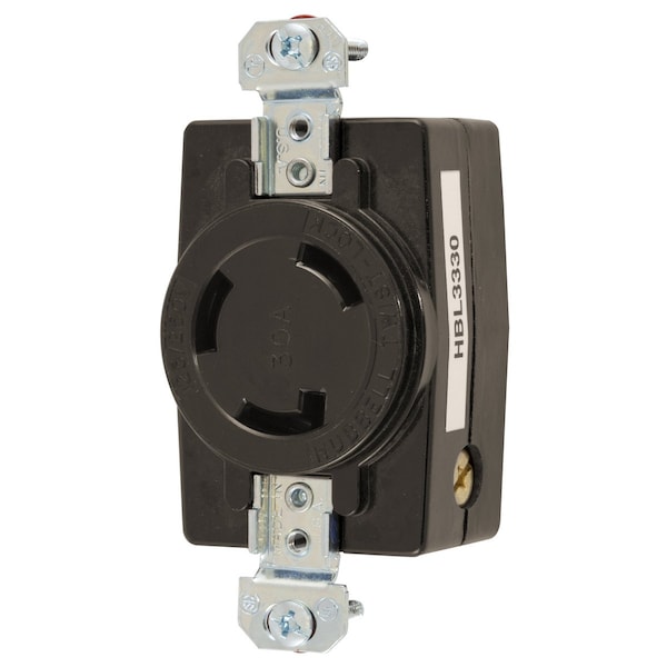 Hubbell 30A Twist-Lock Receptacle 3P 3W 125/250VAC BK - HBL3330