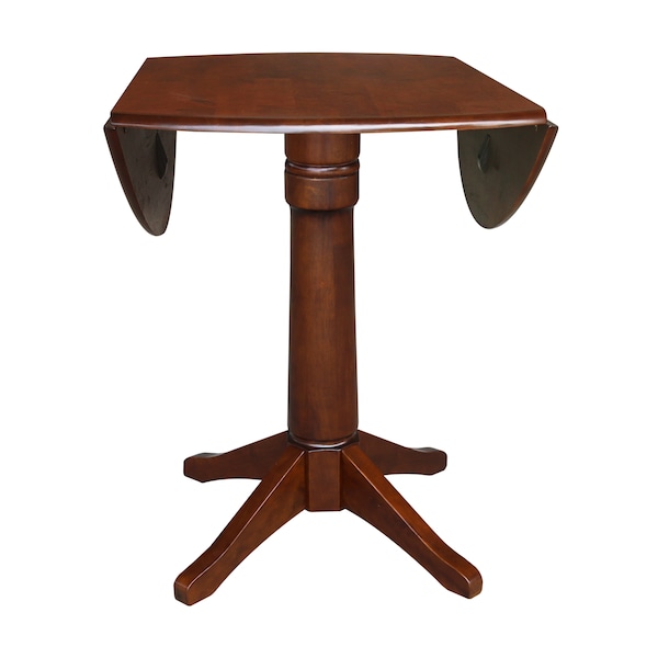 International Concepts Round 42 in Round Dual Drop Leaf Pedestal Table, 36.3 inH, Espresso, 42 in W, 42 in L, 36.3 in H - K581-42DPT-27B-6B