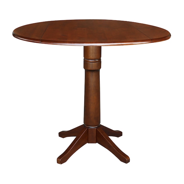 International Concepts Round 42 in Round Dual Drop Leaf Pedestal Table, 36.3 inH, Espresso, 42 in W, 42 in L, 36.3 in H - K581-42DPT-27B-6B
