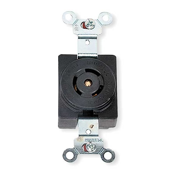 Hubbell 15/10A Locking Receptacle 3P 3W 125/250VAC BK - HBL7582
