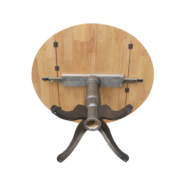 International Concepts Round Round 42 in. Dual Drop Leaf Dining Table - Hickory/Washed Coal, 42 in W, 42 in L, 29.5 in H - K45-42DPT