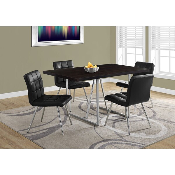 Monarch Specialties Dining Table, 60 W, 30 H, Manufactured Wood, Espresso - I 1064