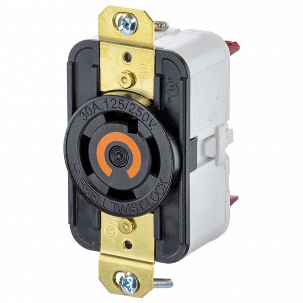 Hubbell HBL2710ST - Twist-Lock® EdgeConnect™ Receptacle with Spring Termination, 30A, 125/250V, L14-30R, Black - HBL2710ST