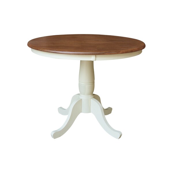 Whitewood Industries Rectangular Fixed Top Table W/ 2 Chairs, 36 in W, 29.1 in L, 36 in H, Parawood, Hickory/Shell, 3 - K79-36RT-C61-2