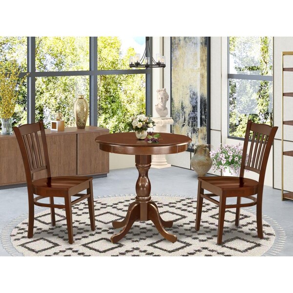 East West Furniture 3 Piece Eden Kitchen Dining Set - Mahogany - ESGR3-MAH-W