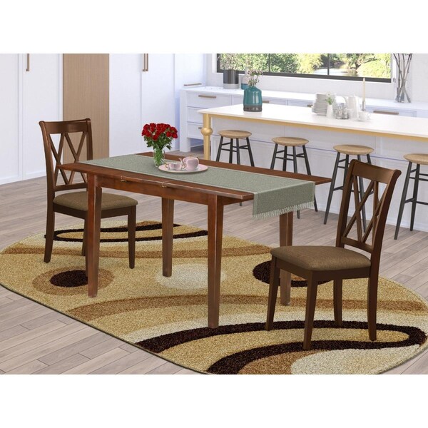 East West Furniture 3 Piece Picasso Dinette Set - Mahogany - PSCL3-MAH-C