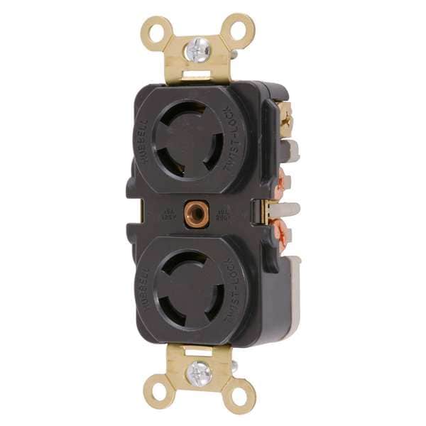 Hubbell 15/10A Duplex Twist-Lock Receptacle 3P 3W 125/250VAC - HBL7580