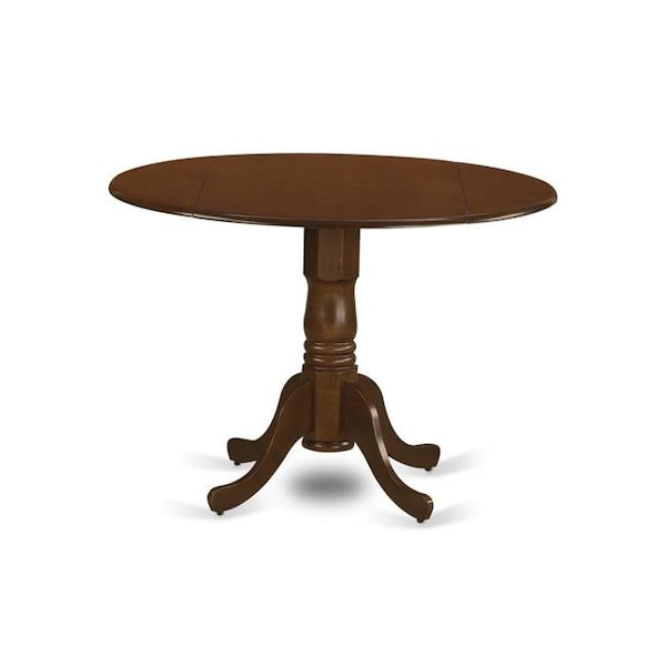 East West Furniture East West Furniture DLT-ESP-TP Dublin Round Table with Two 9 in. Drop Leaves in Saddle Brown Finish - DLT-ESP-TP