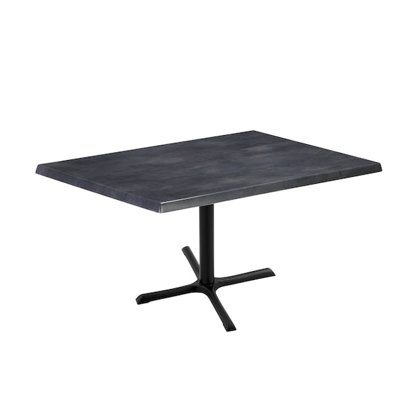 Holland Bar Stool Co 30" Tall OD211 Black Table Base 30" x 30" Foot 30" x 48" Black Steel Top by the HollBar Stool Co. - OD211-3030BWOD3048BLKSTL