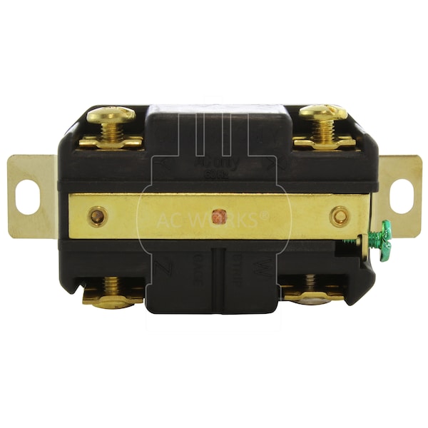 Ac Works 20A 120/208V NEMA L21-20R Flush Mount Locking Industrial Grade Receptacle - FML2120R