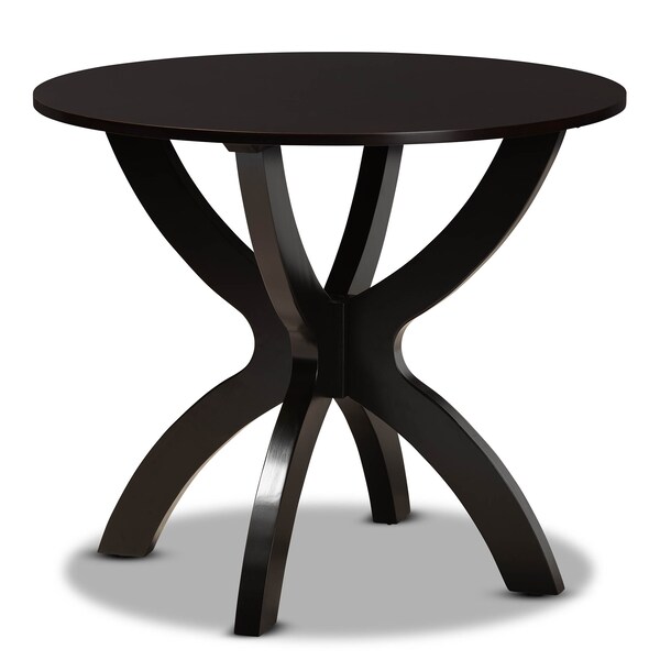 Baxton Studio Sandra Grey Upholstered and Dark Brown Wood 5-Piece Dining Set - 172-9728-10902