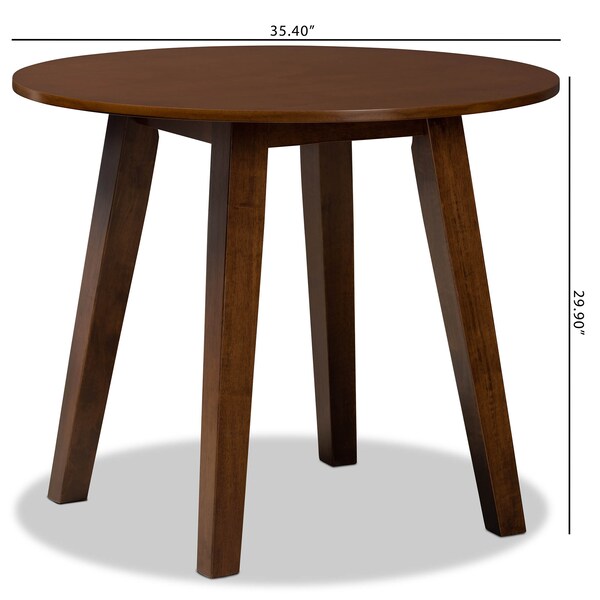Baxton Studio Ela Walnut Brown Finished 35-Inch-Wide Round Wood Dining Table - 169-10895