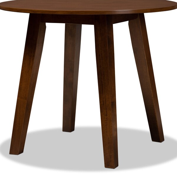 Baxton Studio Ela Walnut Brown Finished 35-Inch-Wide Round Wood Dining Table - 169-10895