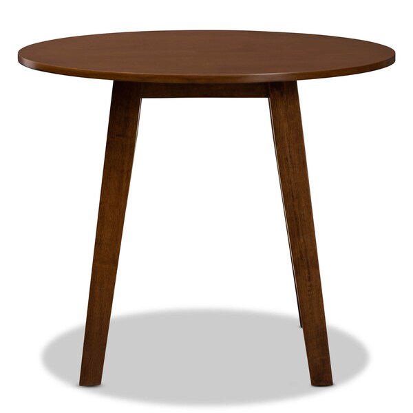 Baxton Studio Ela Walnut Brown Finished 35-Inch-Wide Round Wood Dining Table - 169-10895