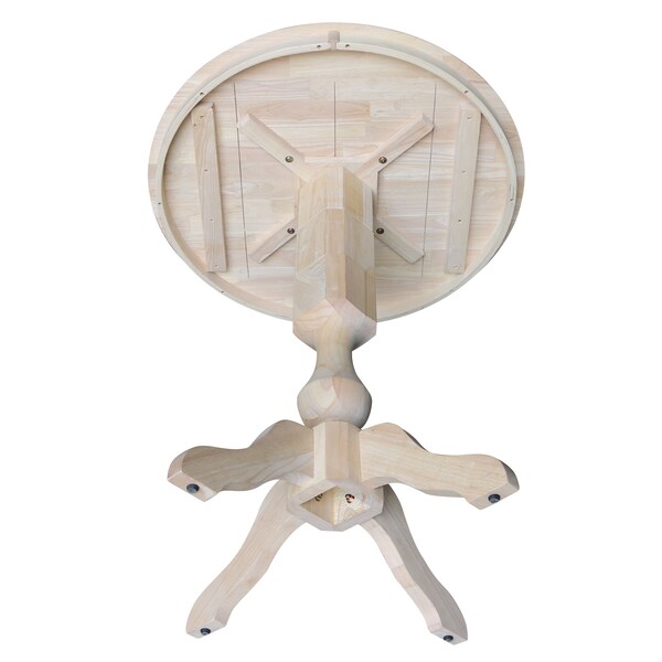International Concepts Round 36 in Round Top Pedestal Table, 40.9 inH, Unfinished, 36 in W, 36 in L, 40.9 in H, Wood - K-36RT-11P-2