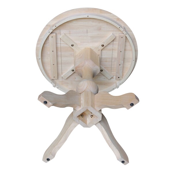 International Concepts Round 30 in Round Top Pedestal Table, 28.9 inH, Unfinished, 30 in W, 30 in L, 28.9 in H, Wood - K-30RT-11B