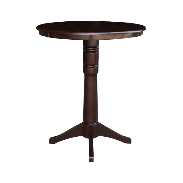 International Concepts Round 36 in Round Top Pedestal Table, 40.9 inH, Rich Mocha, 36 in W, 36 in L, 40.9 in H, Wood - K15-36RT-27B-6B-2