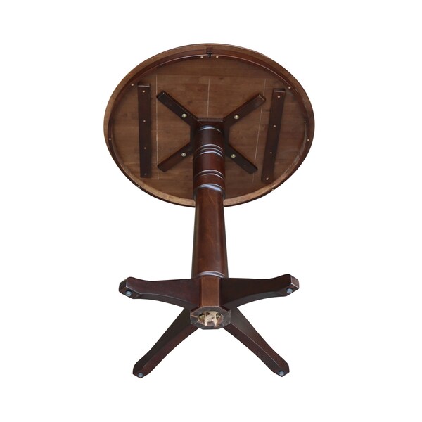International Concepts Round 36 in Round Top Pedestal Table, 40.9 inH, Rich Mocha, 36 in W, 36 in L, 40.9 in H, Wood - K15-36RT-27B-6B-2