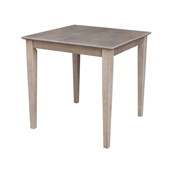 International Concepts Square Solid Wood Top Table, Dining Height, Washed Gray Taupe, 30 in W, 30 in L, 30 in H, Wood - K09-3030-30S