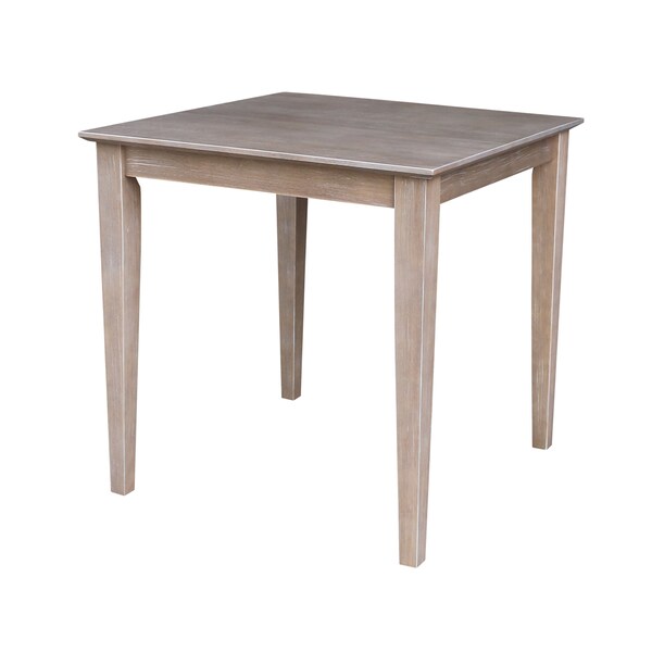 International Concepts Square Solid Wood Top Table, Dining Height, Washed Gray Taupe, 30 in W, 30 in L, 30 in H, Wood - K09-3030-30S