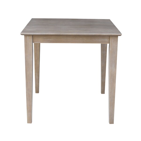 International Concepts Square Solid Wood Top Table, Dining Height, Washed Gray Taupe, 30 in W, 30 in L, 30 in H, Wood - K09-3030-30S