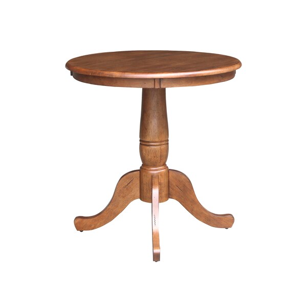 International Concepts Round 30 in Round Top Pedestal Table, 29.1 inHeight, Distressed Oak, 30 in W, 30 in L, 29.1 in H - K42-30RT
