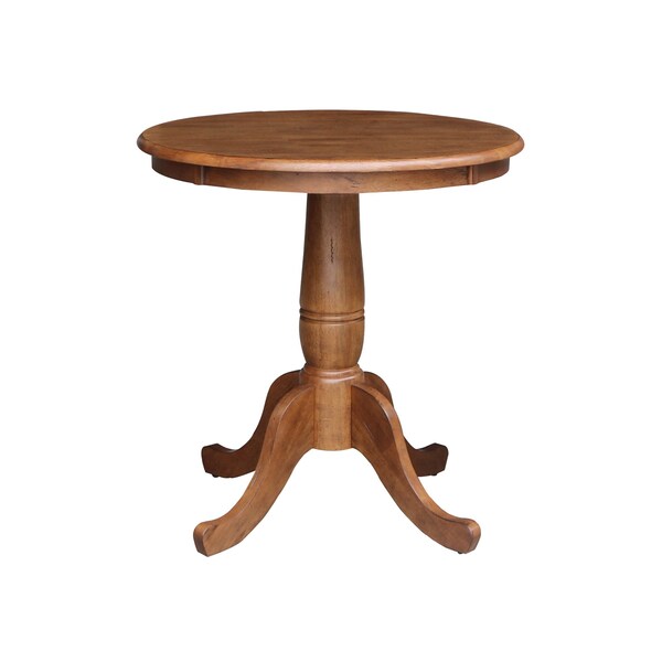 International Concepts Round 30 in Round Top Pedestal Table, 29.1 inHeight, Distressed Oak, 30 in W, 30 in L, 29.1 in H - K42-30RT
