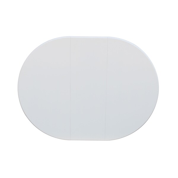 International Concepts Round 36 in Rd Top Pedestal Table, 12 in Leaf, 28.9 inH, Dining Height, White, 36 in W, 48 in L - K08-36RXT