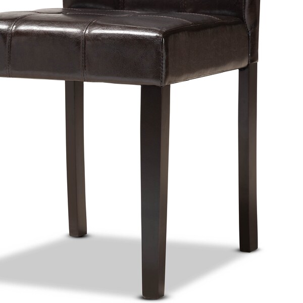 Baxton Studio Marie Dark Brown Upholstered and Finished Wood 7-Piece Dining Set - 170-8030-10894