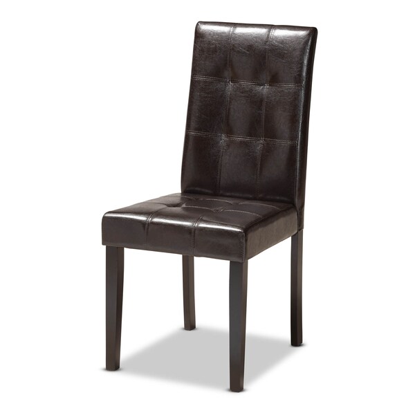 Baxton Studio Marie Dark Brown Upholstered and Finished Wood 7-Piece Dining Set - 170-8030-10894