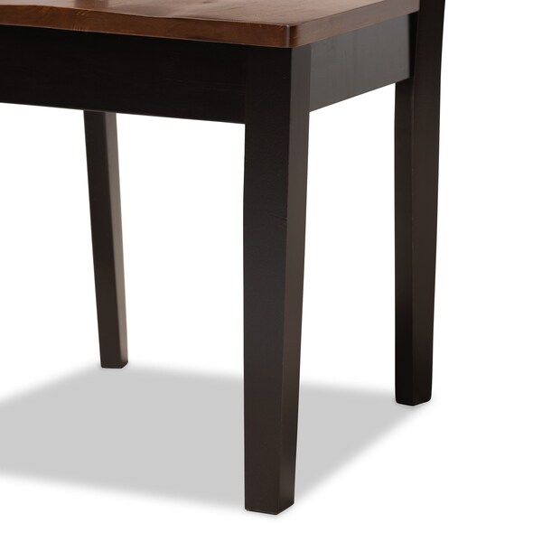 Baxton Studio Luisa Modern and Contemporary Two-Tone Dark Brown and Walnut Brown Finished Wood 5-Piece Dining Set - 178-11384-8026-ZORO