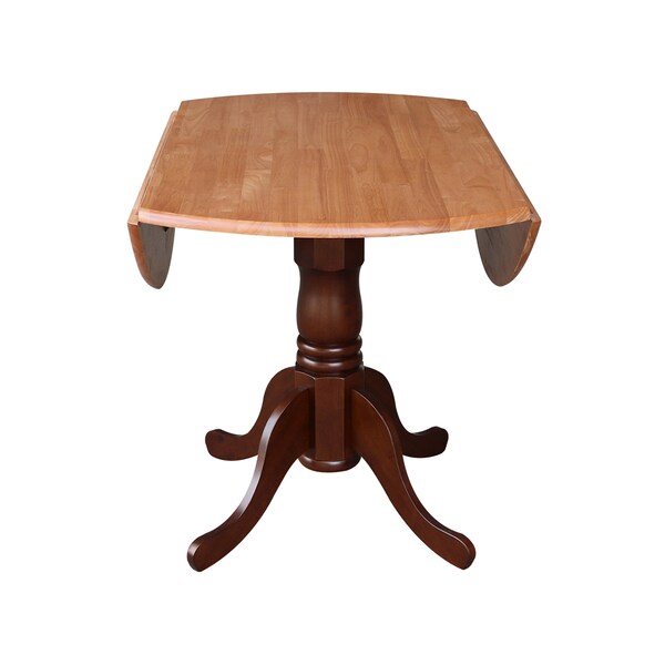 International Concepts 42 in. Dual Drop Leaf Table with 4 Splat Back Dining Chairs - 5 Piece Dining Set - K58-42DP-C581-10-4