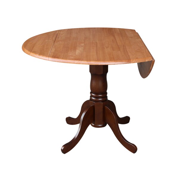 International Concepts 42 in. Dual Drop Leaf Table with 4 Splat Back Dining Chairs - 5 Piece Dining Set - K58-42DP-C581-10-4