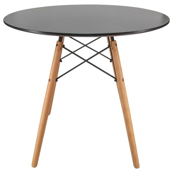 Leisuremod Round 31.5 in W, 30 in L, MDF/Iron/Steel/Solid Wood, Black - EP31BLR