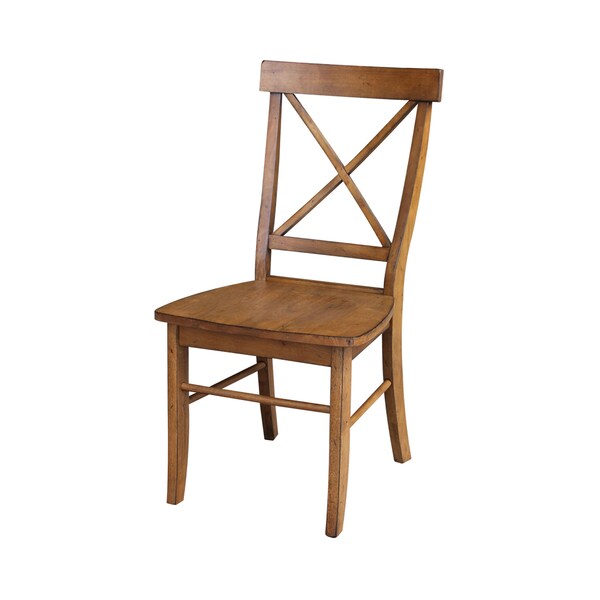 International Concepts 42 in. Dual Drop Leaf Table with 4 Cross Back Dining Chairs - 5 Piece Dining Set - K46-42DP-C59-613-4